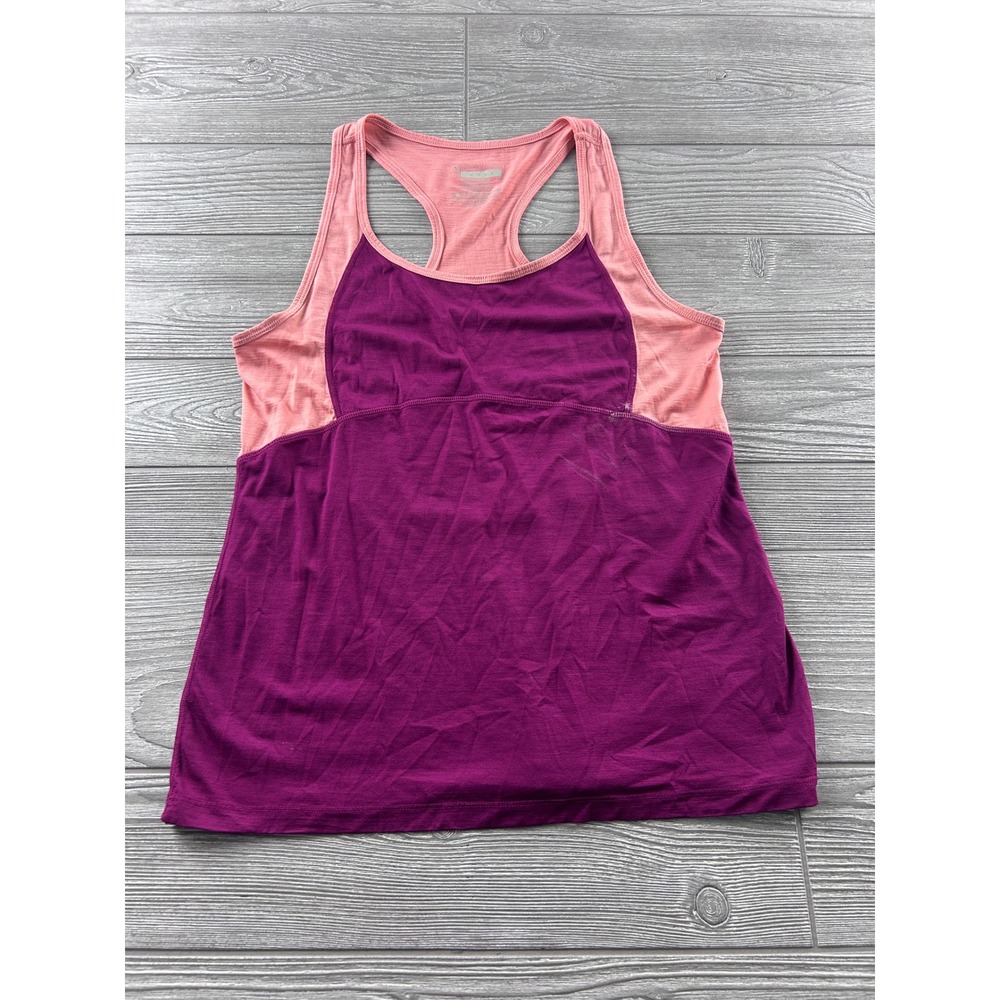 Ibex Weightless Wool Racerback Tank Top Womens Medium Purple Pink Colorblock